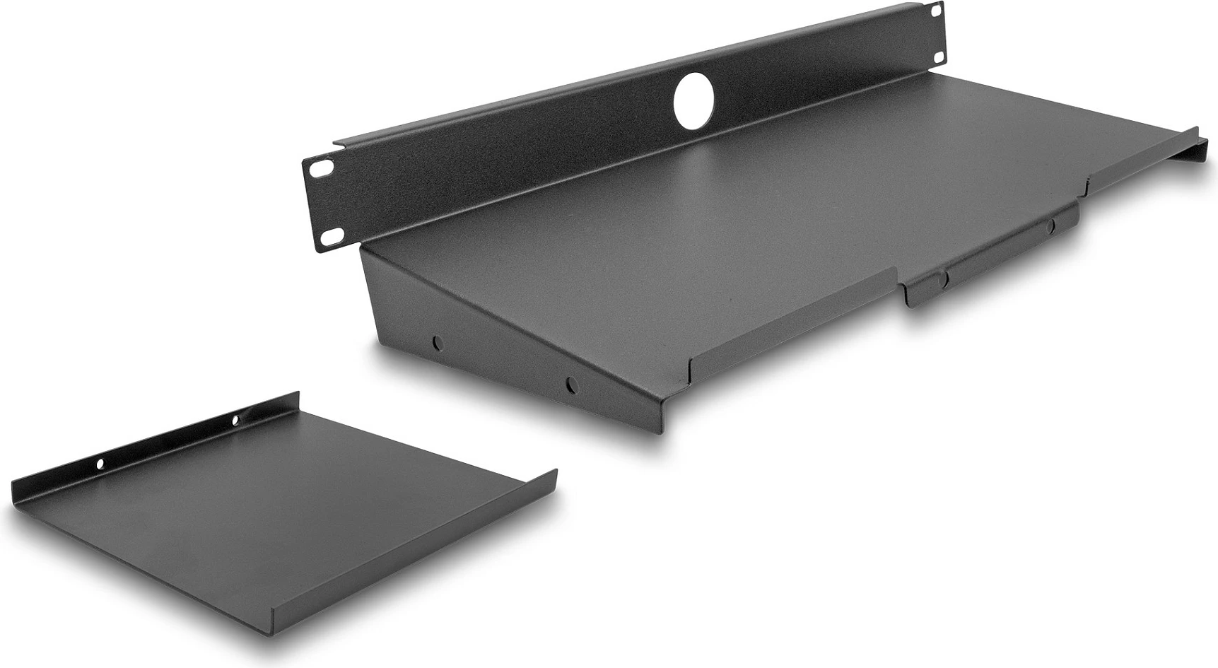 Raft 19" DeLOCK 1U për tastierë dhe Maus, 483 mm, gri e errët