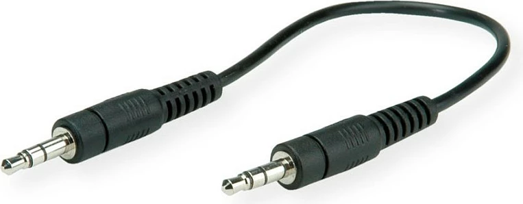 Kabllo audio ROLINE 3.5mm mashkull-mashkull, 0.2m, e zezë