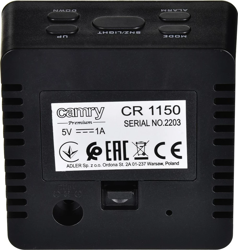 Orë alarmi Adler CAMRY CR 1150b me ekran LED, e zezë