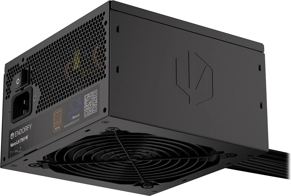Furnizues energjie ATX, Endorfy Vero L6 EY7A014, 750W 80 Plus Bronze, ATX 3.1, PCIe 5.1 12V-2x6, jo modular, e zezë