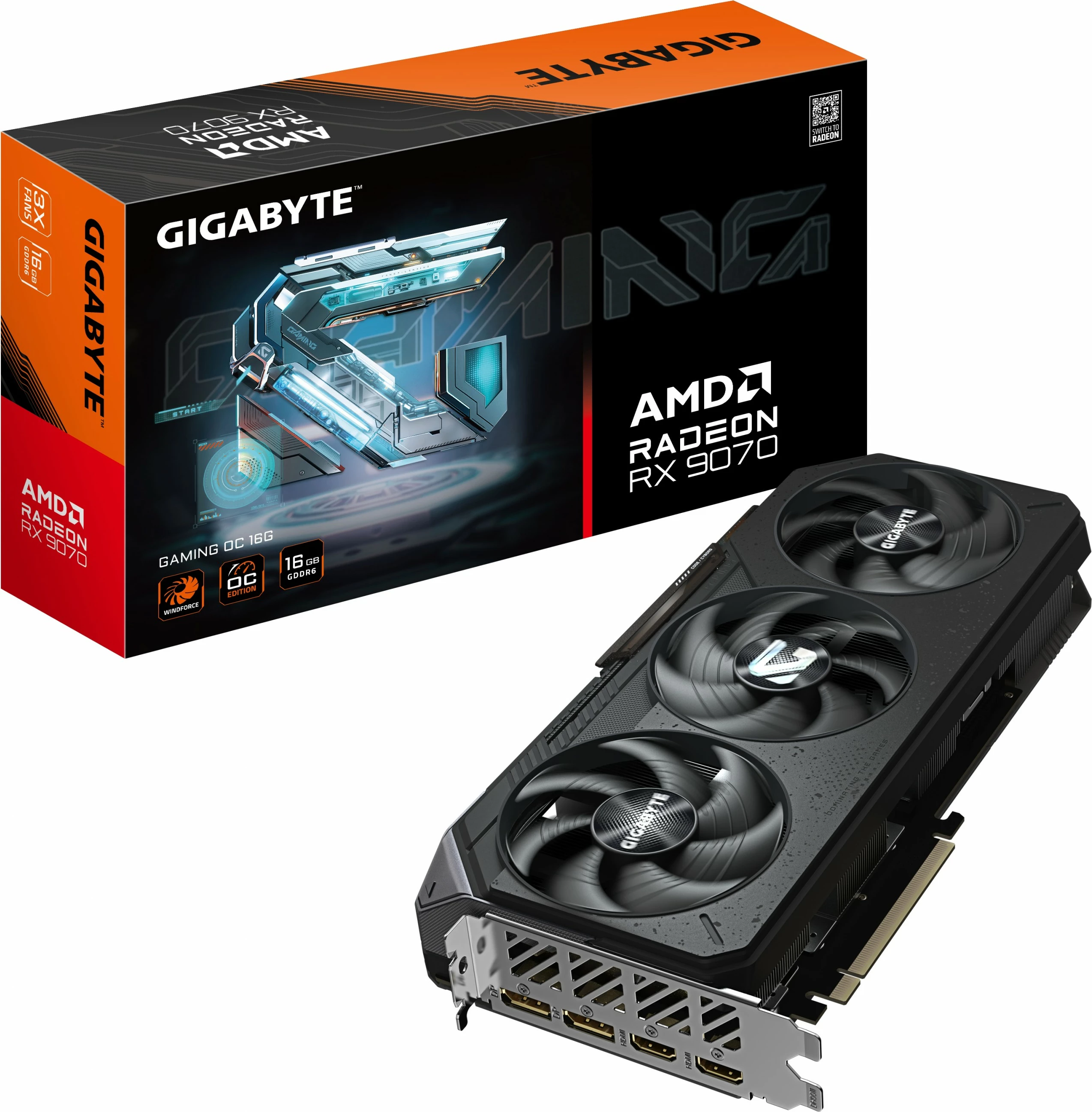 Kartelë grafike Gigabyte Radeon RX 9070 GAMING OC 16G, 16GB GDDR6, PCI-E 5.0, e zezë