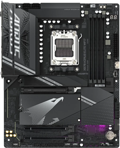 Pllakë amë GIGABYTE X870 AORUS ELITE WIFI7, AM5, ATX, DDR5 deri 256GB, Wi‑Fi 7, 2.5GbE, USB4, e zezë