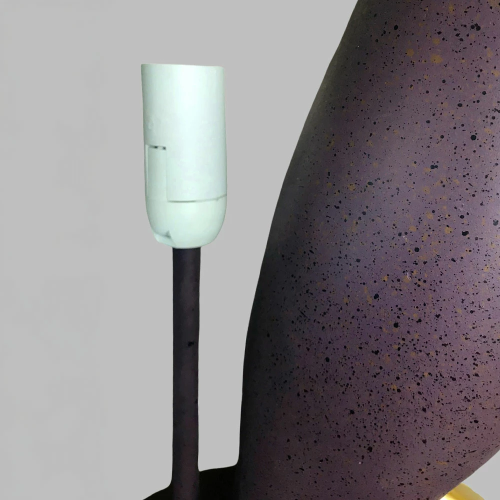 Llambë tavoline QUACK B, formë rosaku, polirezine, ngjyrë vjollcë e hapur, ar, vjollcë e errët, 37x23x57.5cm