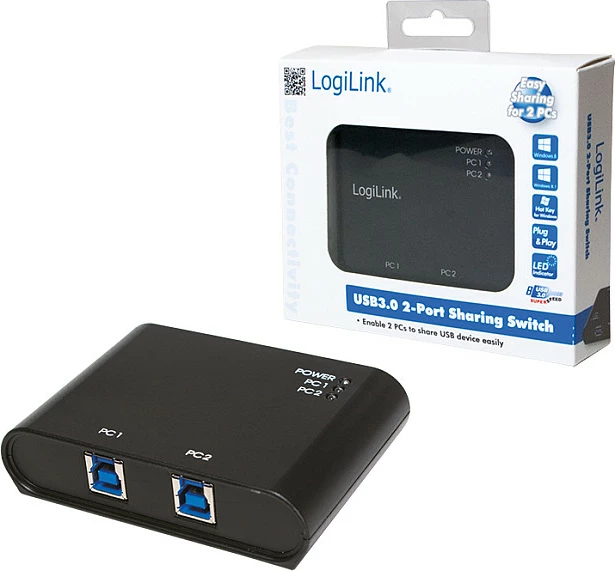 Switch LogiLink UA0216, USB 3.2 Gen1, 5 Gbps, Plug and Play, i zi