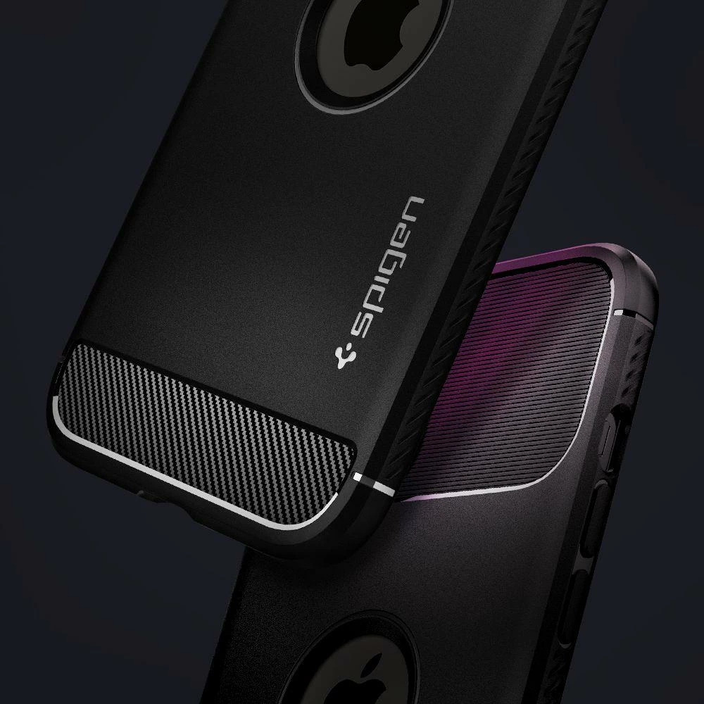 Mbështjellës Spigen Rugged Armor për iPhone 12 / iPhone 12 Pro, Matte Black