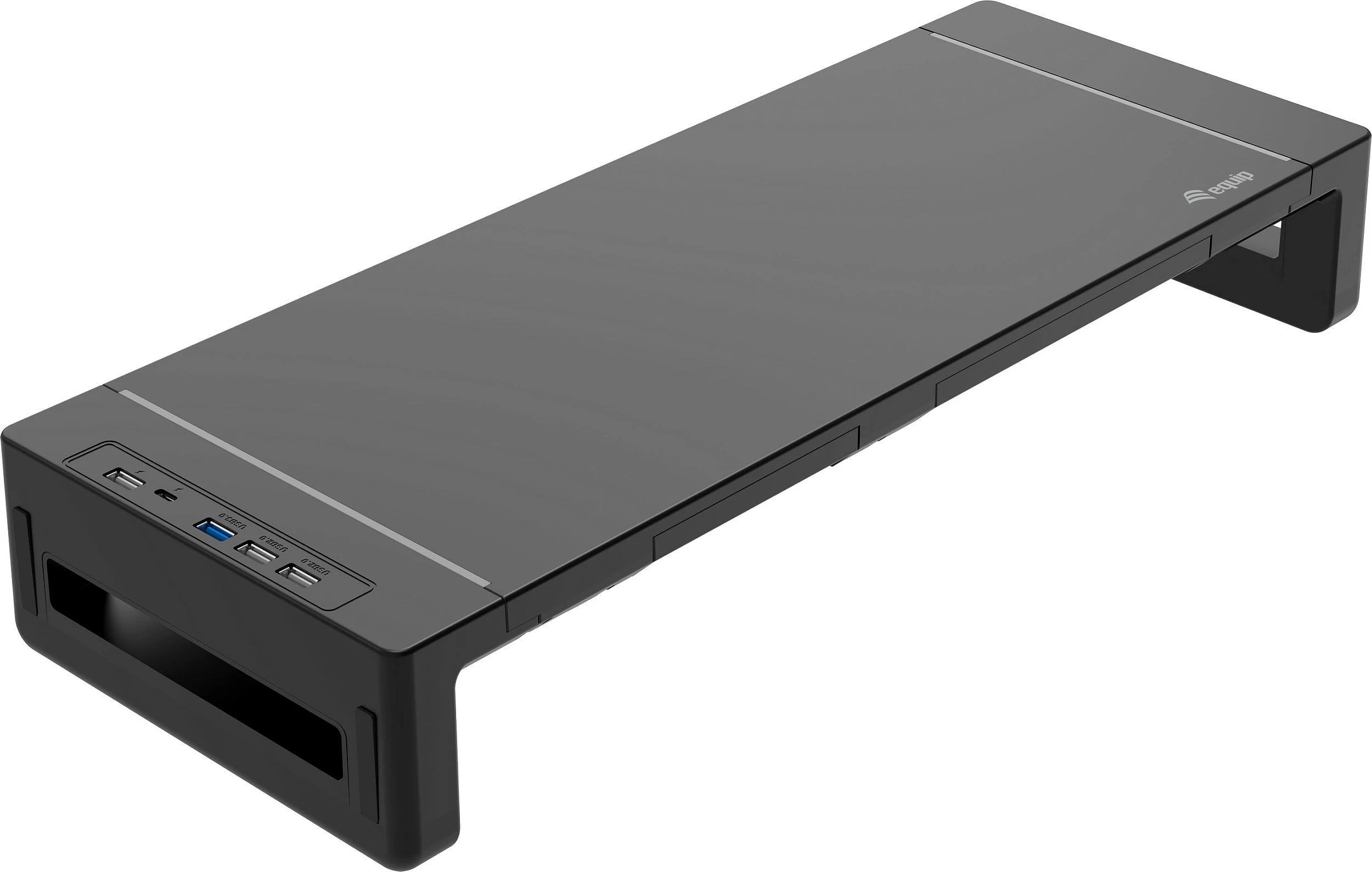 Ngritës monitori EQUIP, 4x USB-A + USB-C, 25 kg, i zi