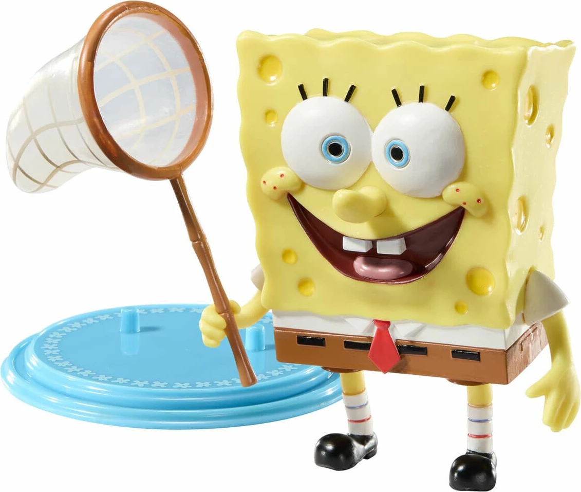 Figurinë e përkulshme NOBLE COLLECTION Bendyfigs Nickelodeon SpongeBob SquarePants 13 cm, me rrjetë
