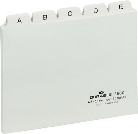 Regjistër alfabetik Durable A-Z A6, PVC, format horizontal, i bardhë