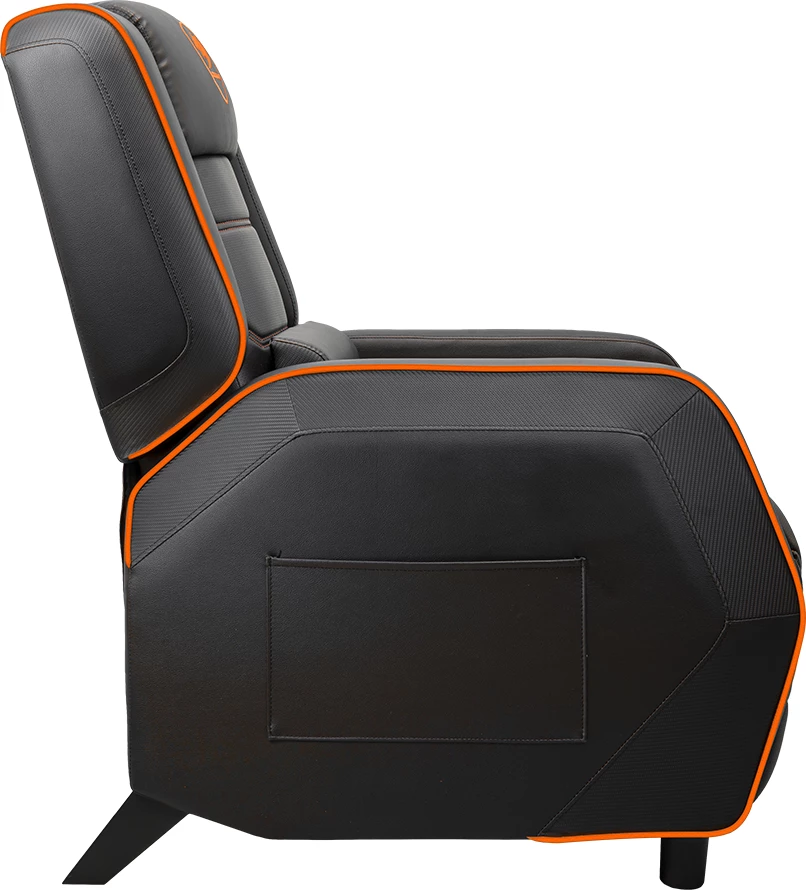 Sofë gaming COUGAR Ranger S, PVC lëkurë, shtrirje 160°, max 160 kg, zi/portokalli
