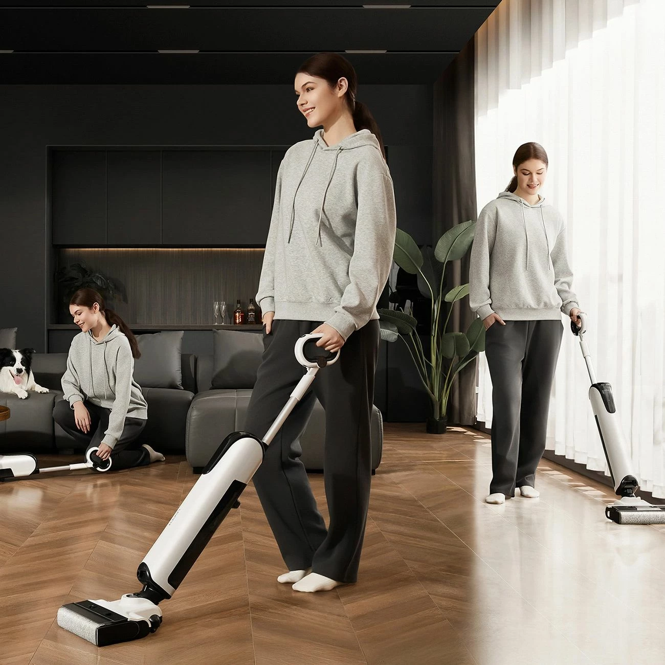 Fshesë vertikale pa kabllo wet/dry Uwant D700W, 20000 Pa, 45 min, vetëpastrim 100°C/75°C, e bardhë