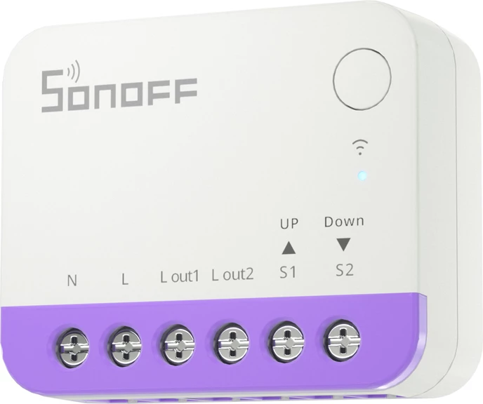 Switch i mençur Wi‑Fi për roleta, Sonoff MINI-RBS, Matter, kontroll përqindje, 100–240V, 2.4GHz, 2 copë
