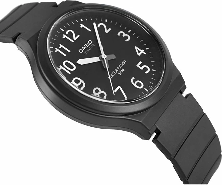 Orë dore për meshkuj Casio, e zezë
