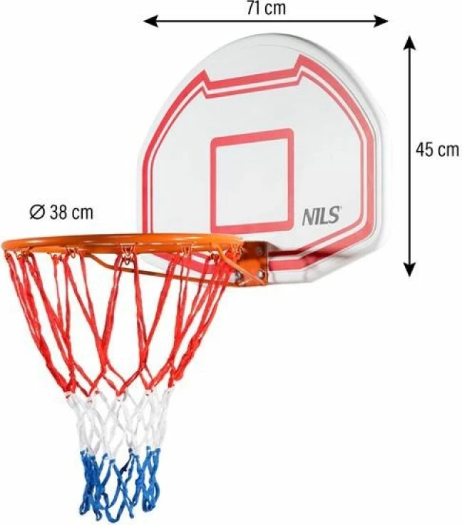 Tabelë basketbolli Nils Extreme, e bardhë/e kuqe