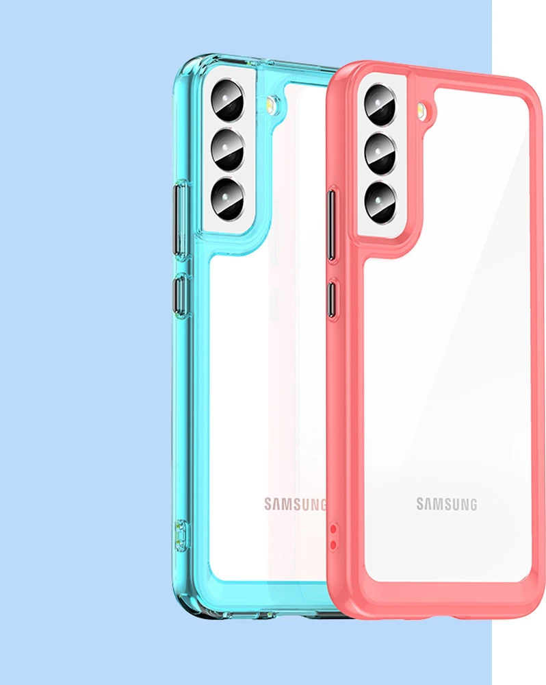 Mbështjellës Hurtel Outer Space Case për Samsung Galaxy S22+, i fortë me kornizë xheli, Blu