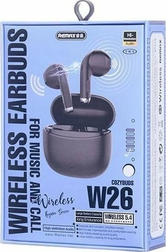 Kufje Remax TWS W26 Bluetooth 5.4, me kuti karikimi 250mAh, zezë