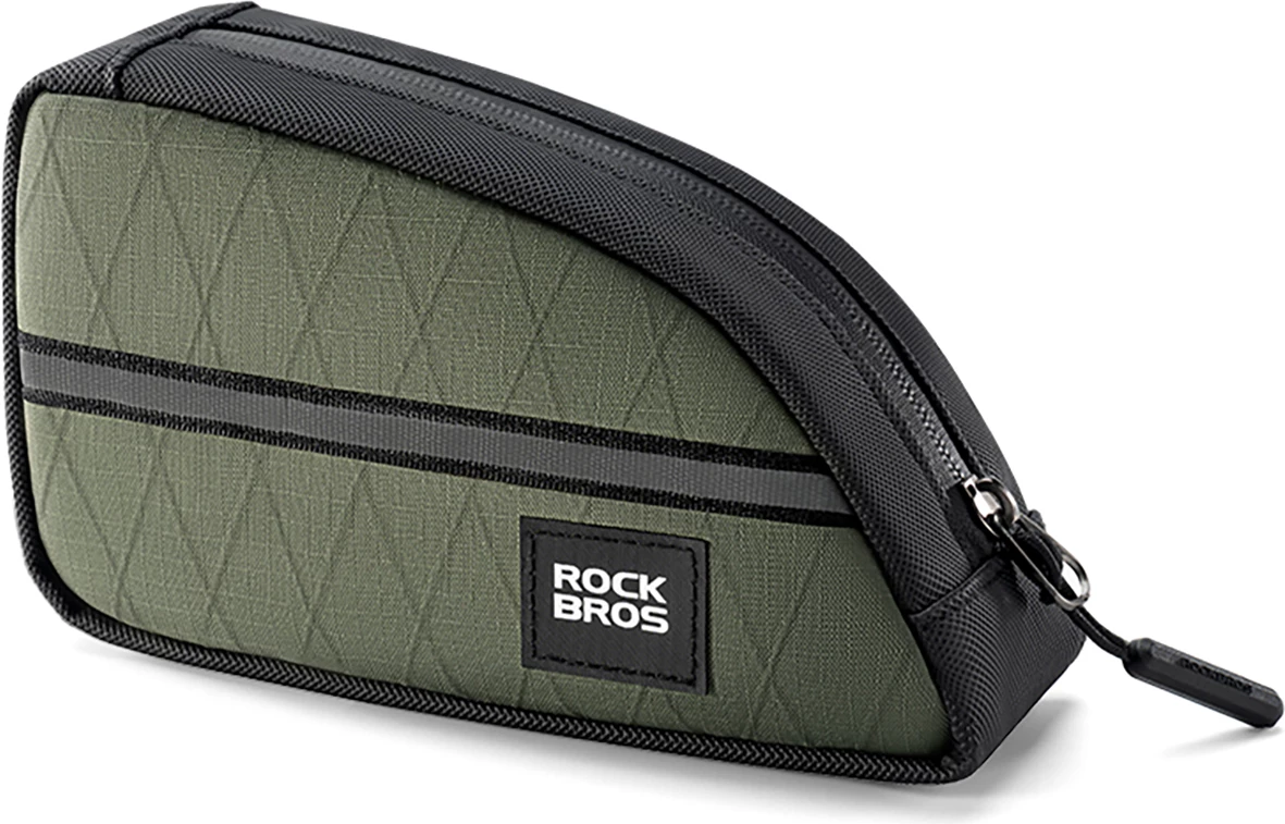 Çantë trekëndore për kornizë biçiklete Rockbros 30120121004, 0.8L, e gjelbër