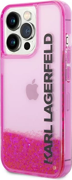 Mbështjellës Karl Lagerfeld KLHCP14XLCKVF për iPhone 14 Pro Max 6.7", rozë, hardcase me glitter