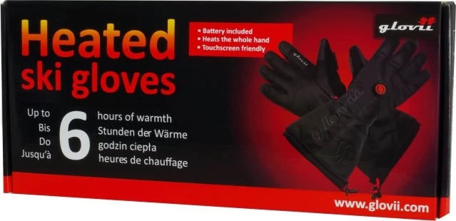 Doreza skijimi me ngrohje Glovii GS9XL, XL, 2x bateri 2100mAh + karikues + adaptera + çantë, të zeza