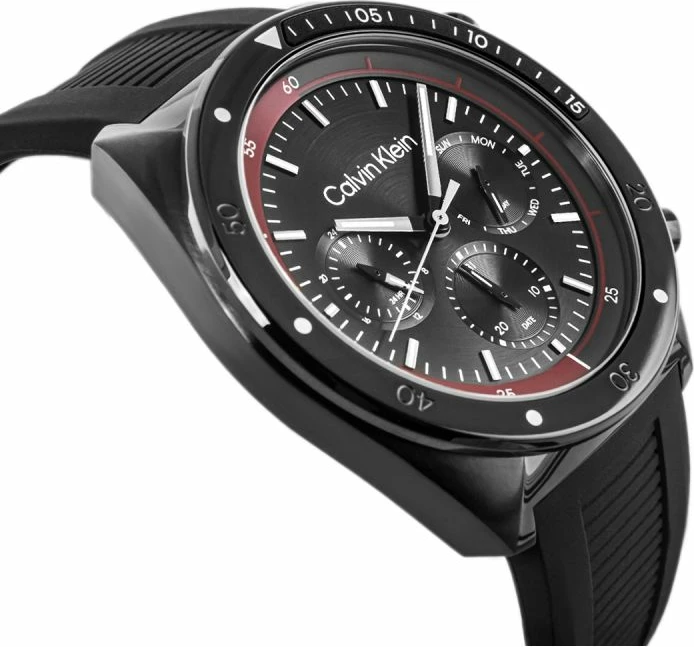 Orë dore për meshkuj Calvin Klein, e zezë