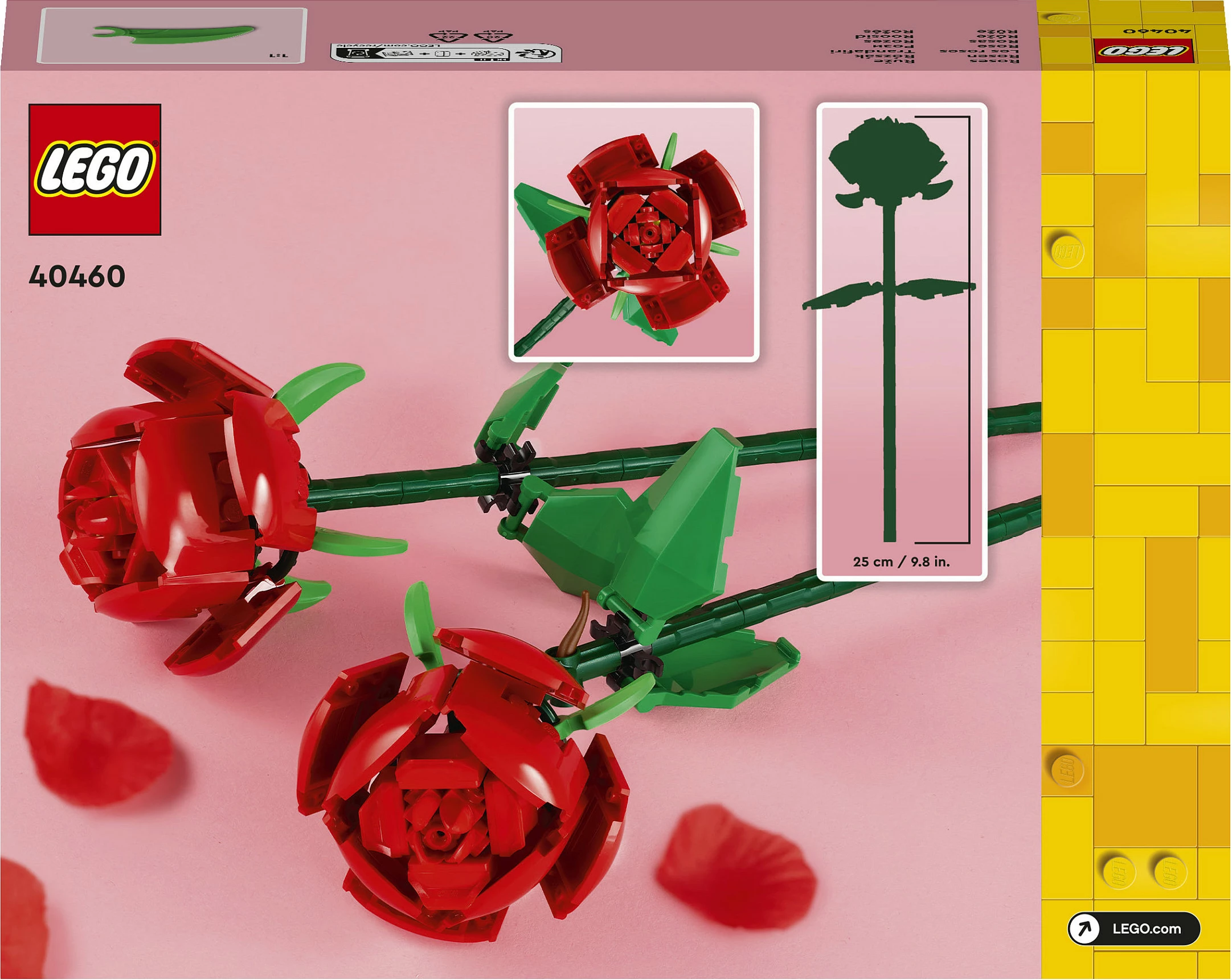 Set ndërtimi LEGO Iconic Roses, 120 pjesë, shumëngjyrëshe