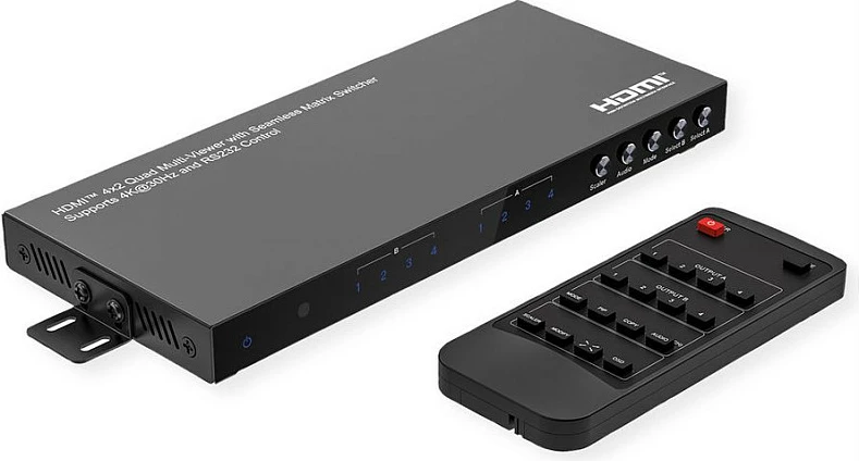 Switch HDMI Matrix VALUE 14.99.3592, 4x2, 4K 30Hz, me telekomandë, i zi