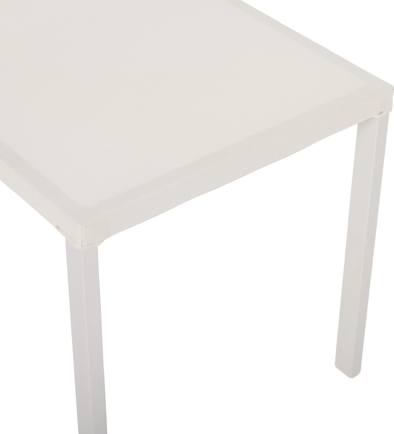 Karrige alumini FH5921.02, kornizë e bardhë dhe tekstil me ratan sintetik bezhë, 46x55.5x83H cm