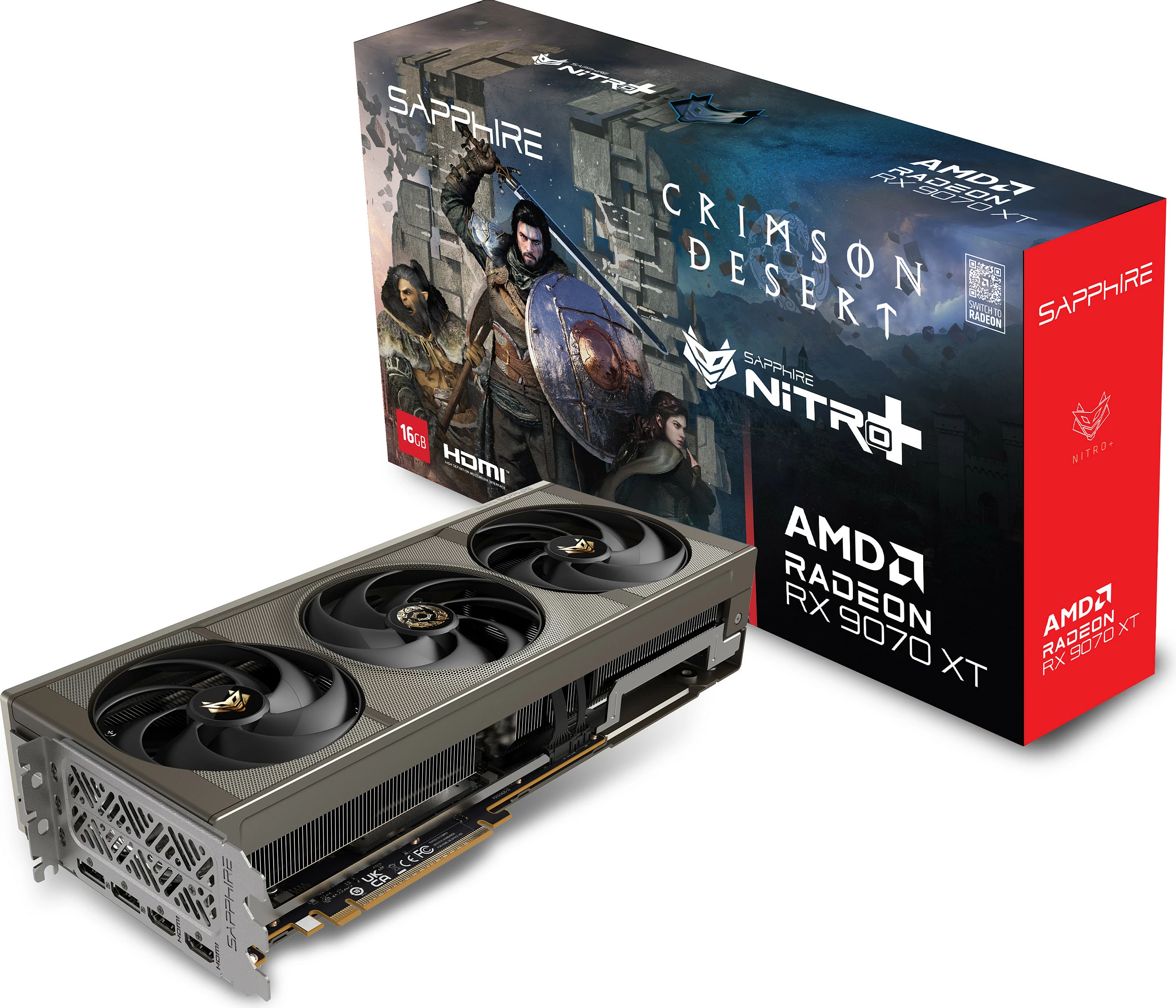 Kartelë grafike Sapphire NITRO+ Radeon RX 9070 XT OC Crimson Desert Edition, 16GB GDDR6, 256-bit, PCIe 5.0, RGB Multi