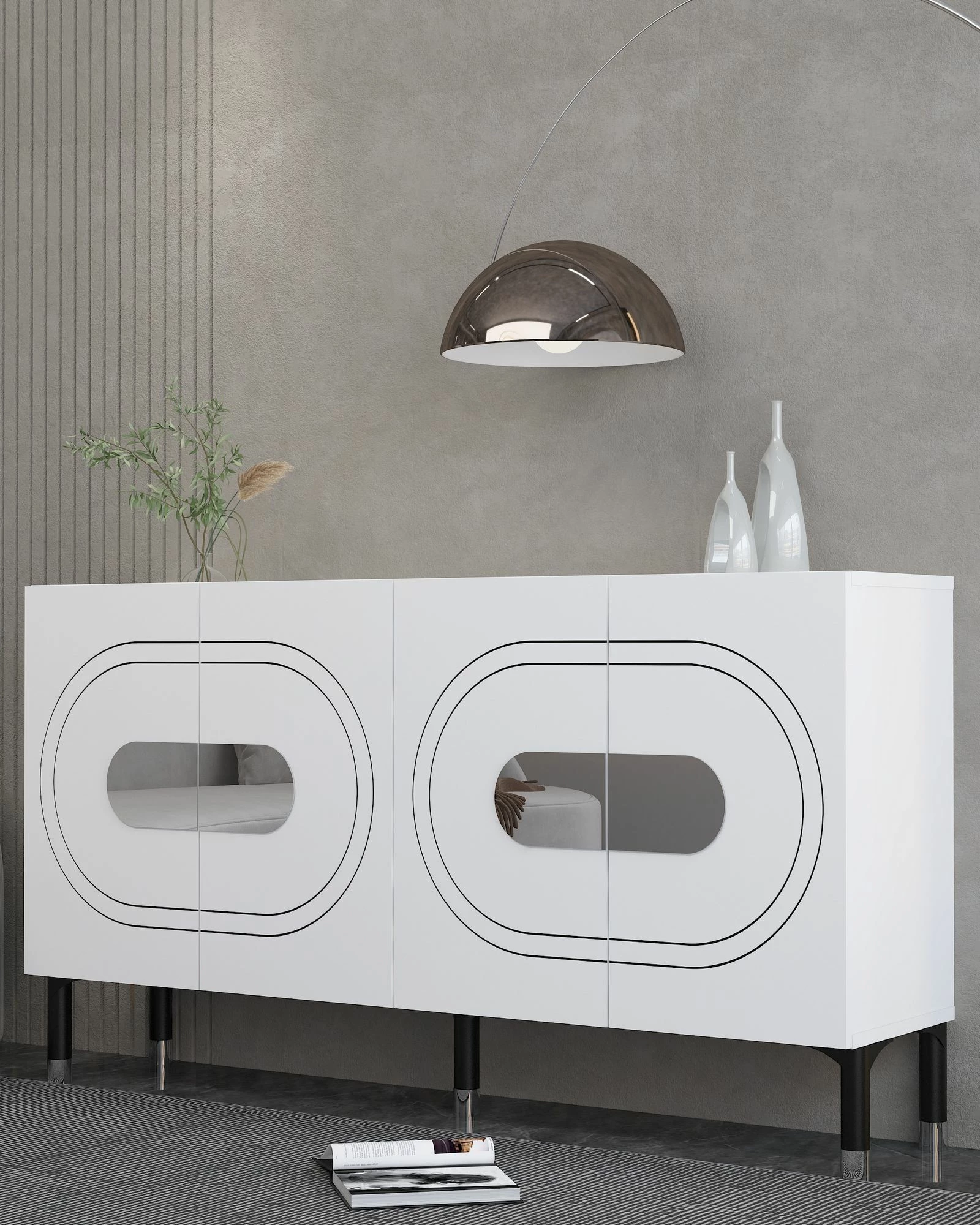 Konsol Skye Decor, Demet, e bardhë, argjend