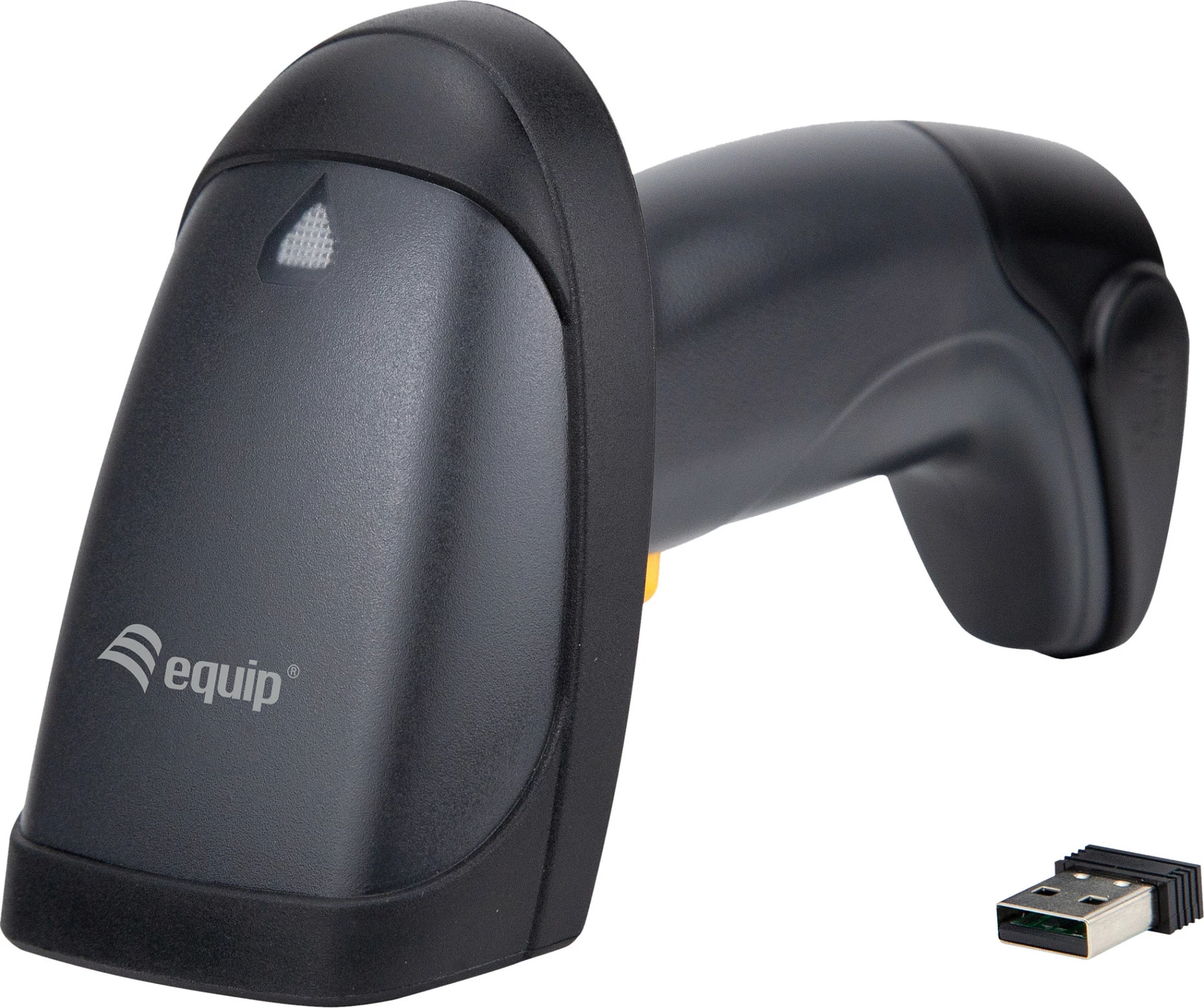 Skaner barkodi EQUIP 1D laser wireless 2.4GHz me bazë karikimi, i zi