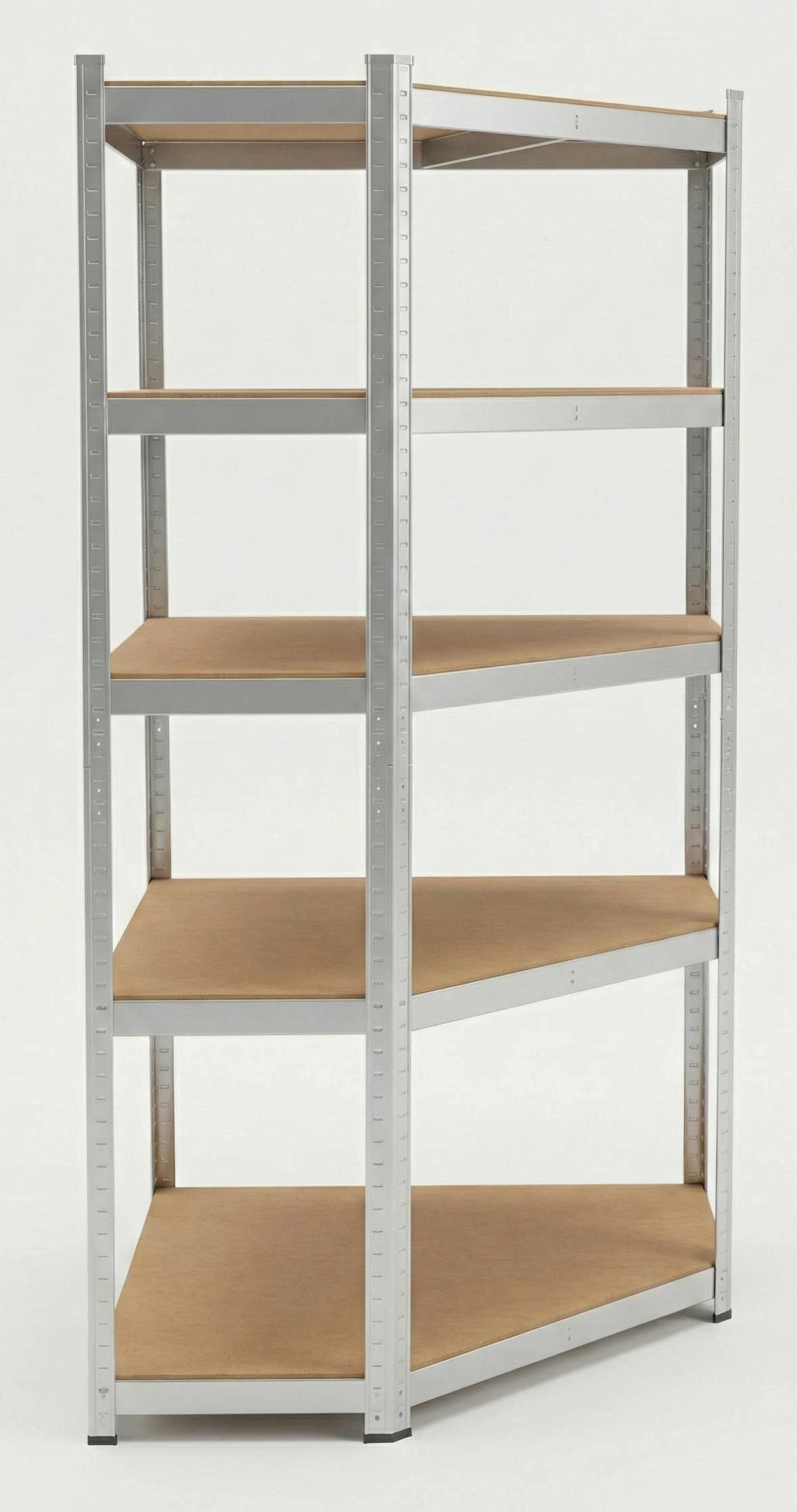 Raft këndi pune PROLINE 62040, 5 rafte MDF, 180x90x90 cm, 175 kg/raft, argjendtë galvanizuar