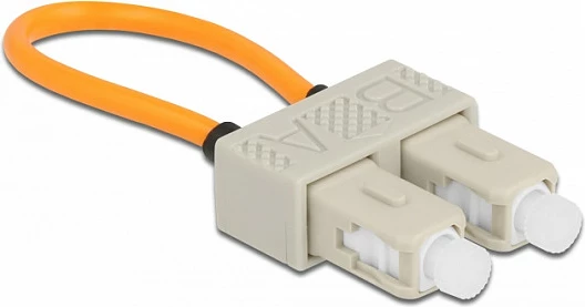 Adapter loopback fibër optike DeLOCK SC OM1, multimode, duplex, bezhë/portokalli