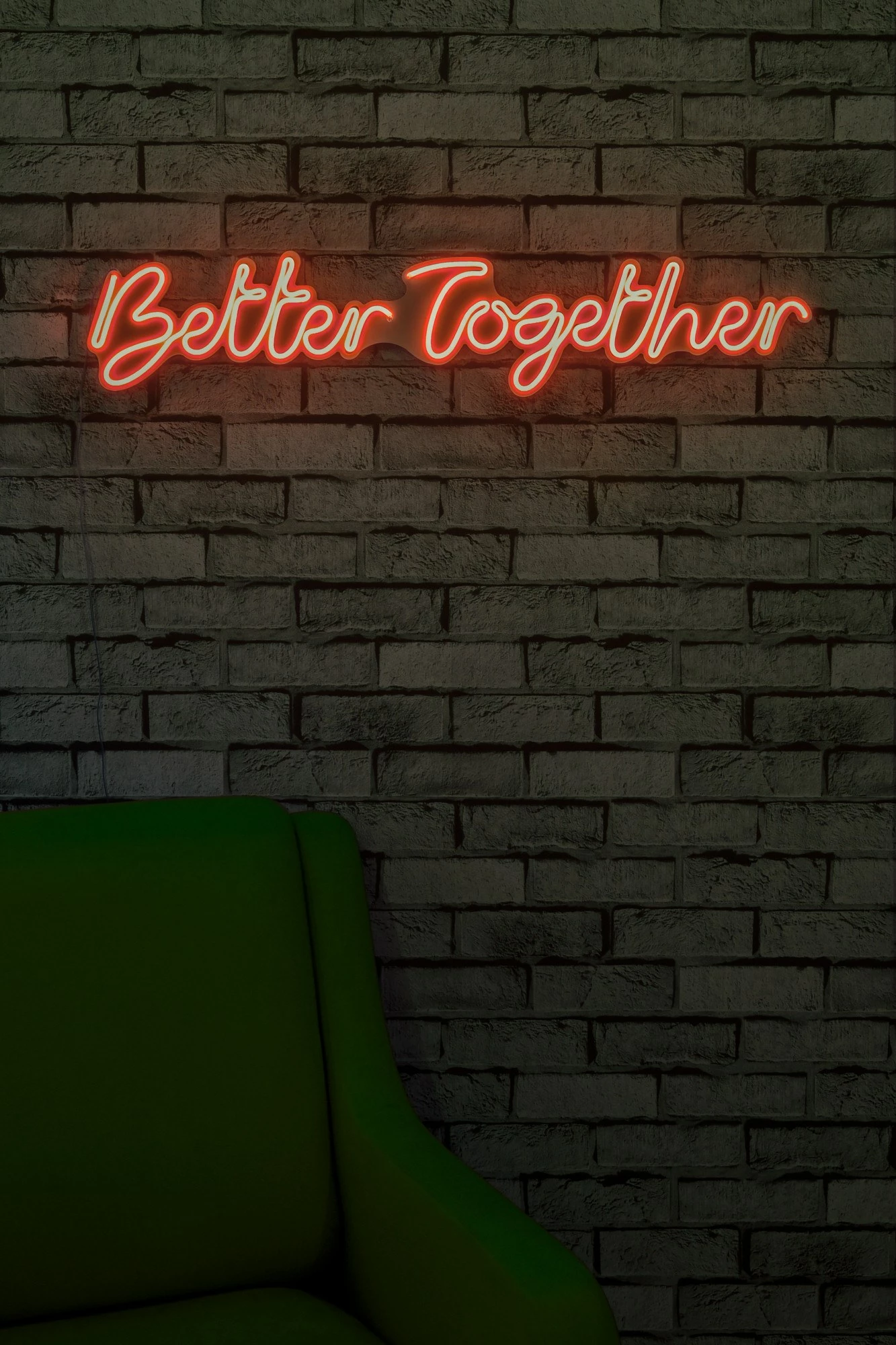 Dekor dritash LED plastike, 'Better Together', ngjyrë e kuqe