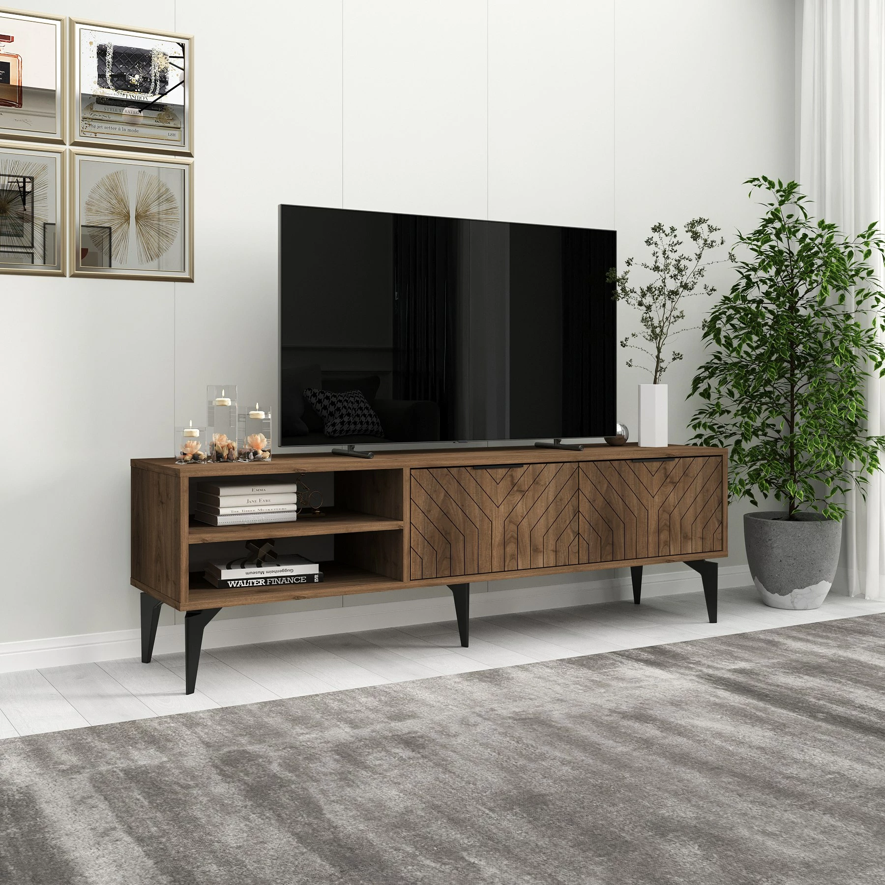Komodë TV Skye Decor, Regina, ngjyrë arre