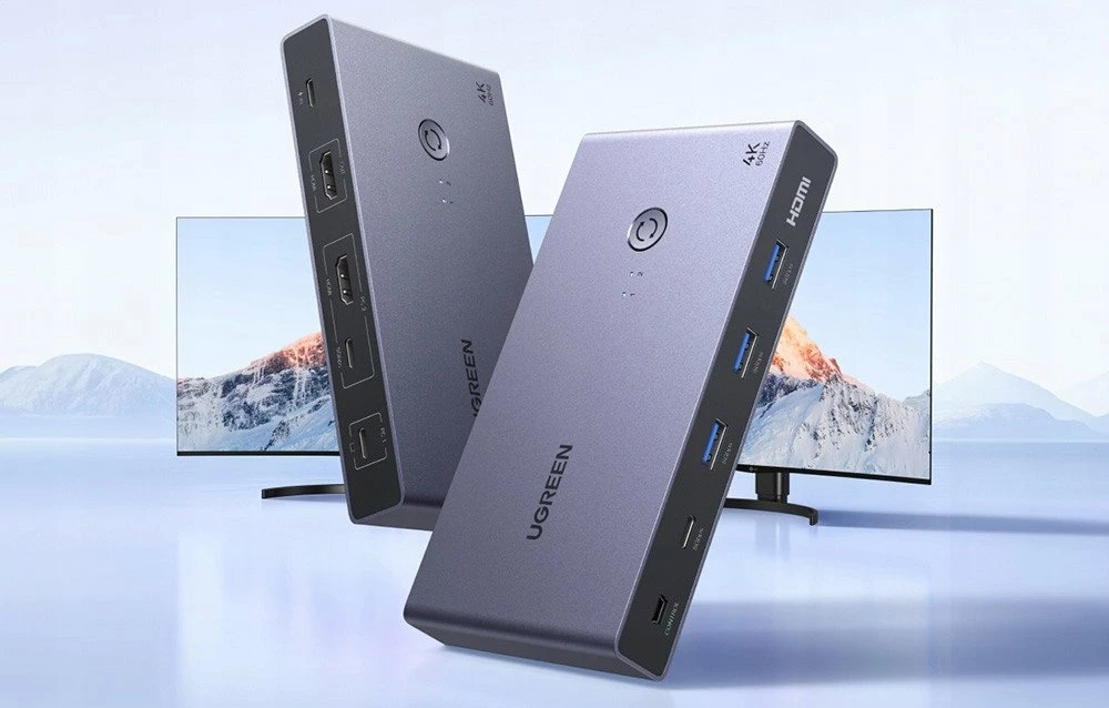 Switch KVM UGREEN CM731 2-në-1 USB-C + HDMI, 4K@60Hz, USB 3.0 5Gbps, PD 100W