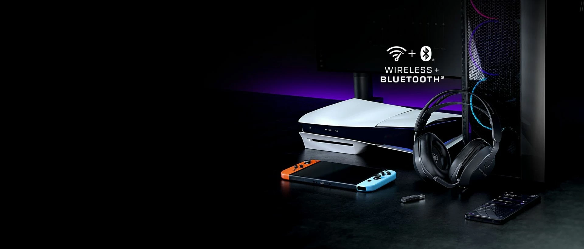 Kufje gaming Turtle Beach Stealth 500, wireless Bluetooth/2.4GHz, surround sound, për PS4/PS5, të zeza