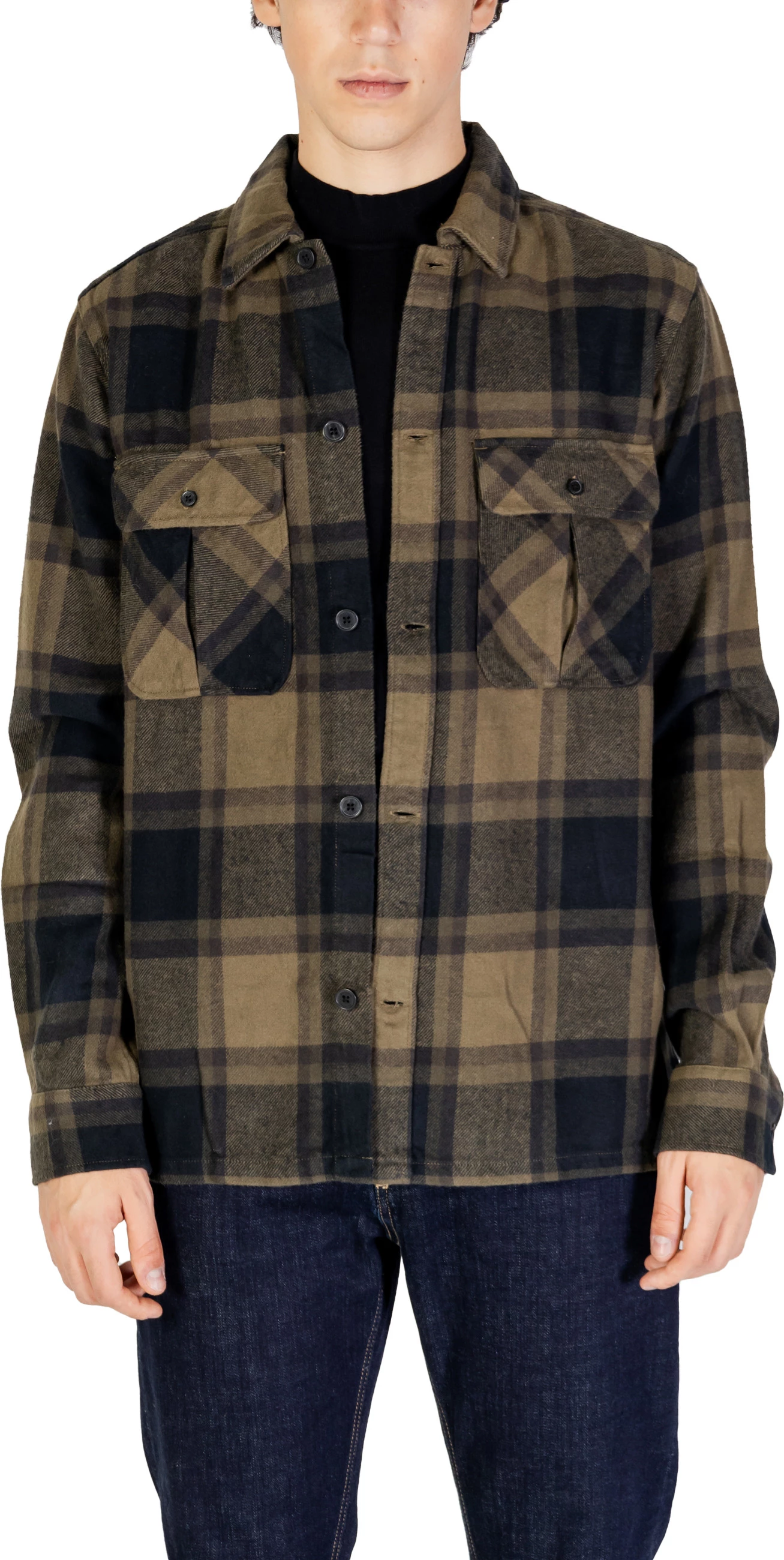 Këmishë overshirt për meshkuj Only & Sons ONSCEDRIC LIFE CHECK 22030843, e gjelbër