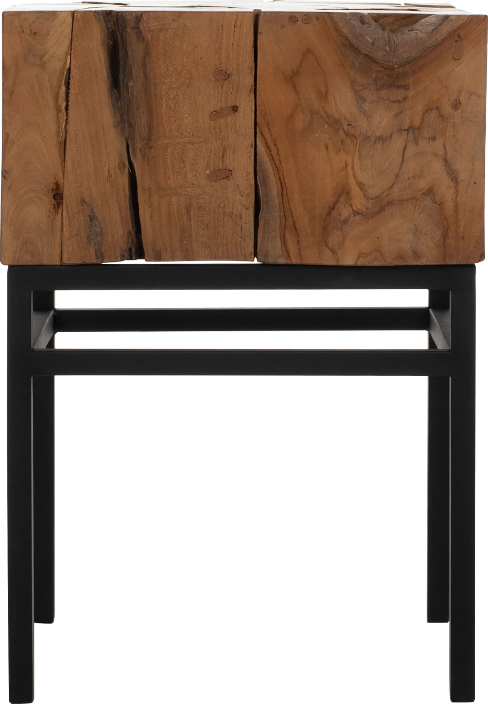 Tavolinë anësore katrore, dru tik natyral, FH9353, 38x38x55H