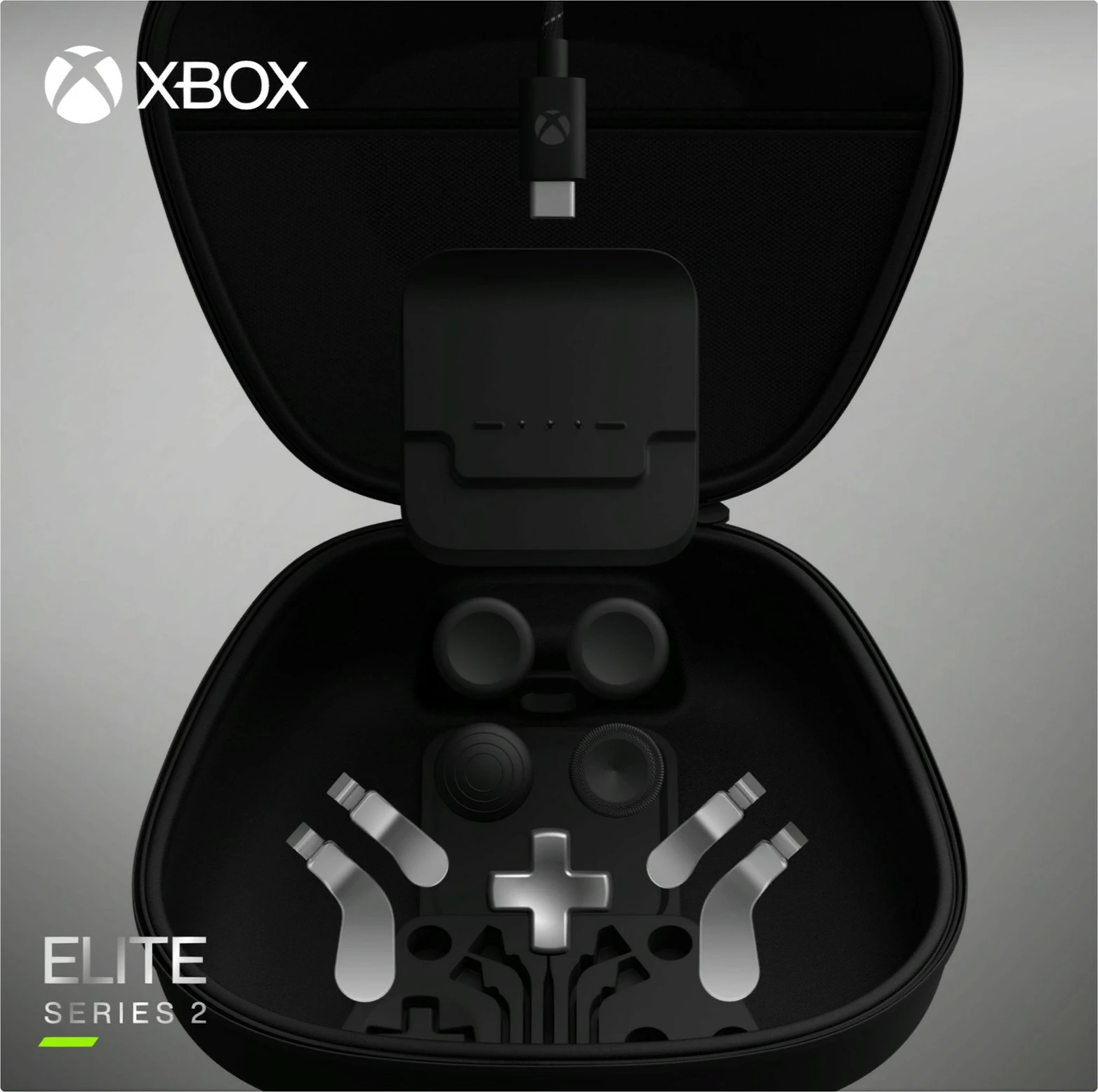 Kontroller për lojëra Microsoft Xbox Elite Series 2, PC, Xbox One, Ngjyrë e zezë, USB Type-C