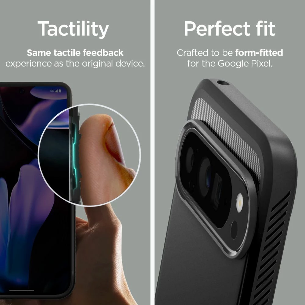 Mbështjellës Spigen Rugged Armor për Google Pixel 9 Pro XL, i zi