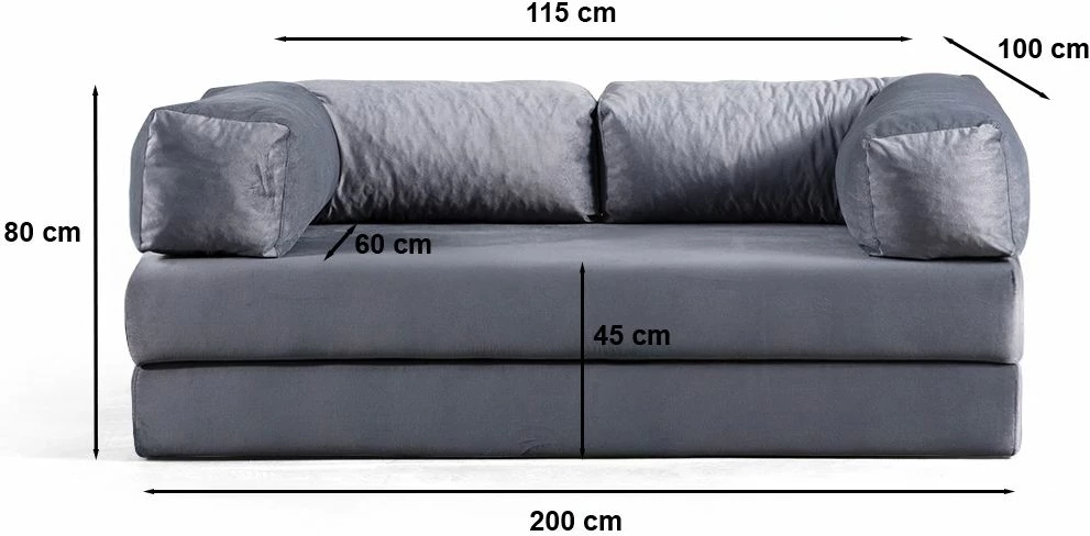 Divan-krevat 2 vende, Atelier del Sofa, Via Con, gri e çelët