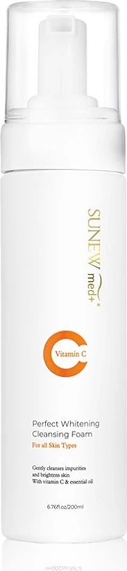 Shkumë pastruese për fytyrë dhe sy për femra SunewMed+ Perfect Whitening Cleansing Foam, 200ml