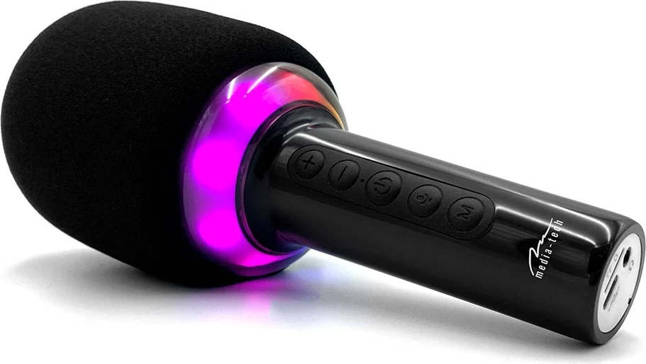 Mikrofon karaoke Media Tech MT399 me Bluetooth, i zi