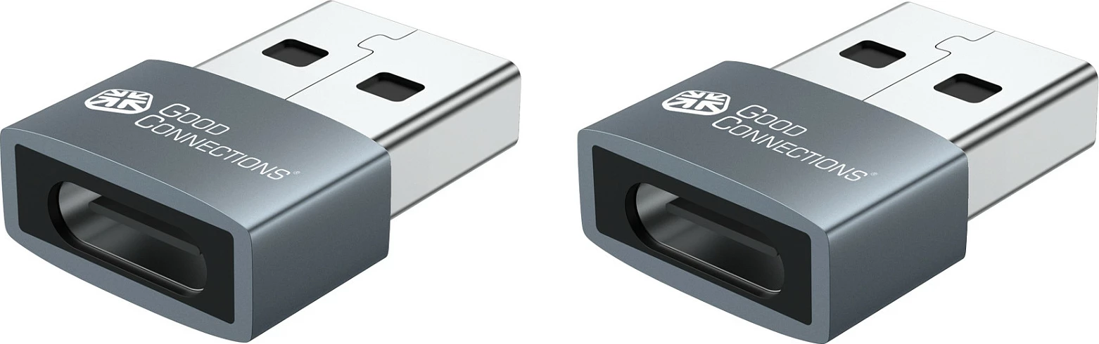 Adapter USB-A në USB-C GoodConnections, USB 2.0, set 2 copë, gri