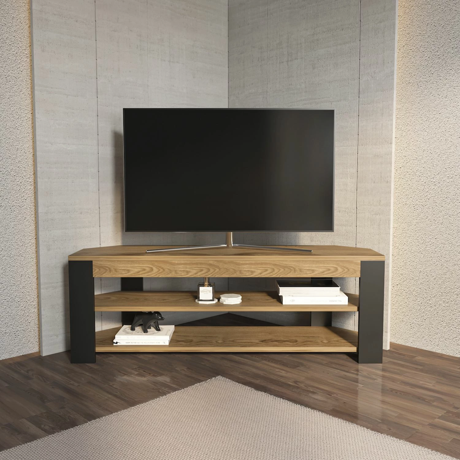 Komodë TV Skye Decor, ngjyrë lis i vjetër, antracit
