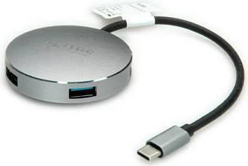 USB-C Hub ROLINE 14.02.5036, 4 porta, USB 3.2 Gen 1 5Gbps, e zezë/argjendtë
