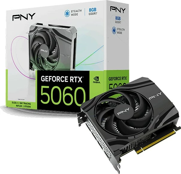 Kartelë grafike PNY GeForce RTX 5060 VCG50608SFXPB1 8GB GDDR7, e zezë, Box