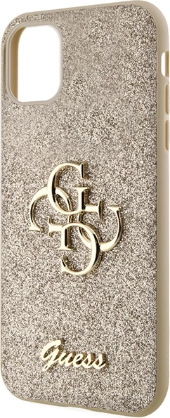 Mbështjellës Guess GUHCN61HG4SGD për iPhone 11/XR, Glitter Script Big 4G, Ari