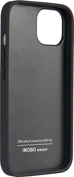 Mbështjellës Audi për iPhone 14, 6.1", lëkurë sintetike, i zi