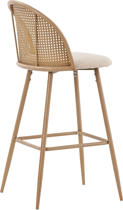 Karrige për bar Kace pe rattan natyrale-material natyral-metal natyral 43x55x102cm