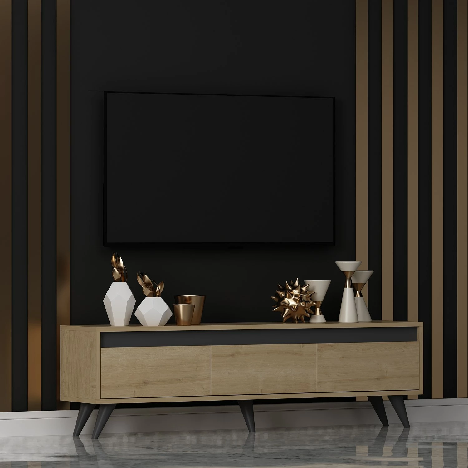 Komodë TV Hanah Home, Century - ngjyrë lis safir